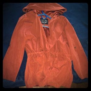 Suede Burnt Orange Jacket with hood